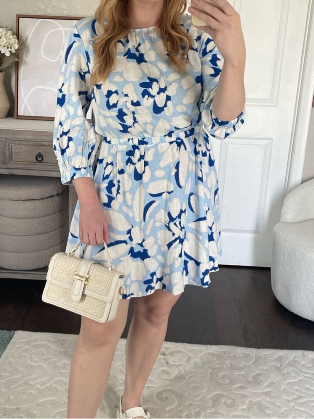 Blue & White Floral summer dress